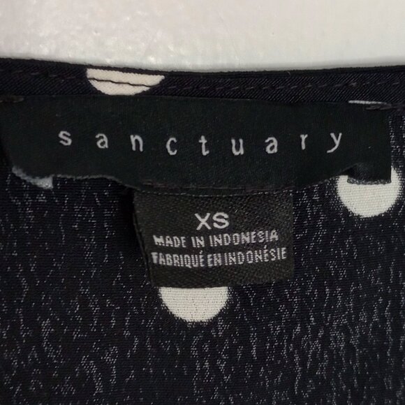 Sanctuary Alma Black & White Polka Dot Boho Blouse - Picture 2 of 7